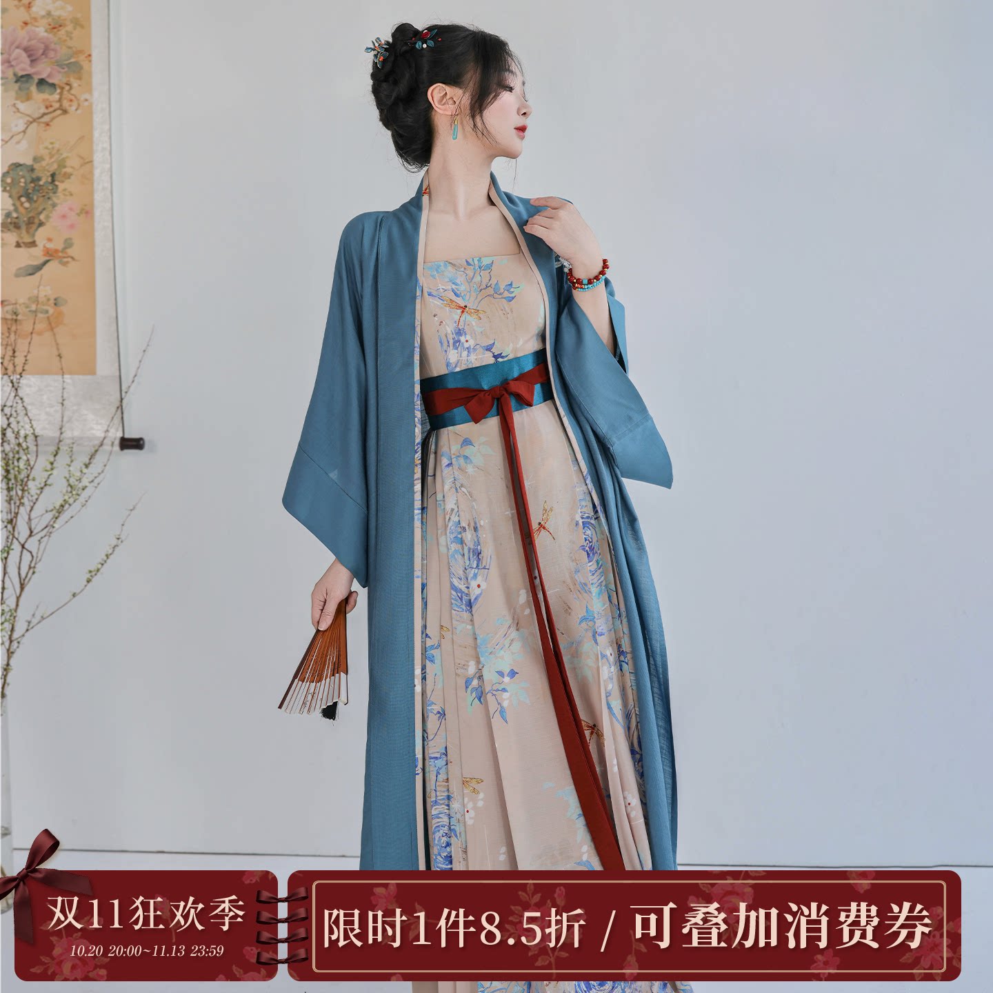 拟梦夏梦 原创汉元素连衣裙宋制长干寺通勤日常女款有口袋