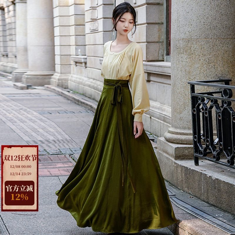 汉服拟梦日常款秋分鸡心领十破裙