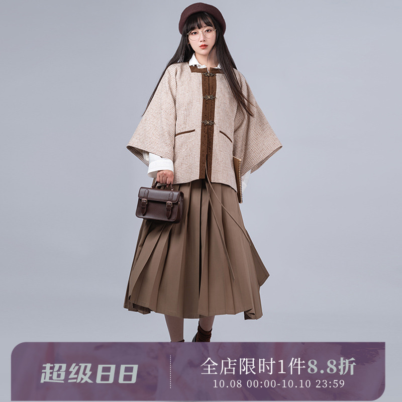 百搭保暖的方领半臂外套冬日汉服