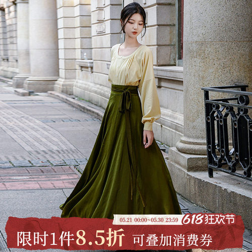 汉服拟梦日常款秋分鸡心领十破裙