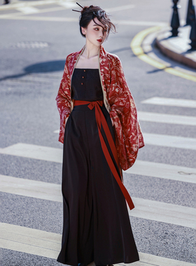 拟梦朱雀 原创褶衣改良宋裤吊带国风汉元素中式复古通勤日常春秋