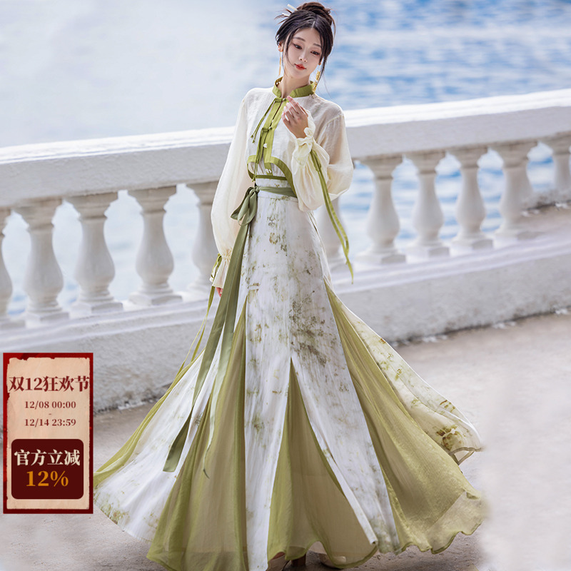 改良汉服拟梦天丝人棉十米摆春夏