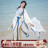 夏款 拟梦人间月国风原创宋制旋裙三件套日常汉服女长干寺半袖 开衫