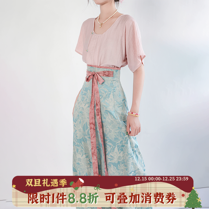 拟梦青釉染短袖版盛夏专属汉服