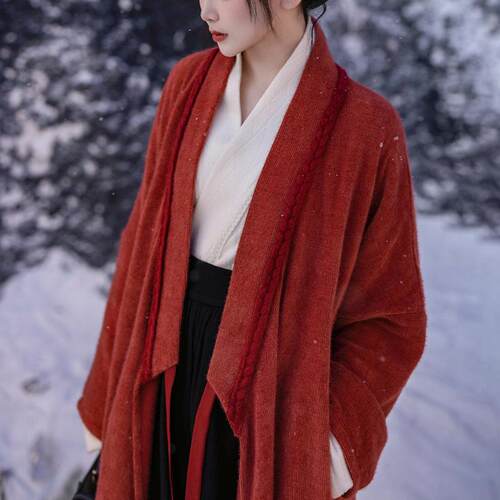 有口袋的日常秋冬汉服绒感雪尼尔