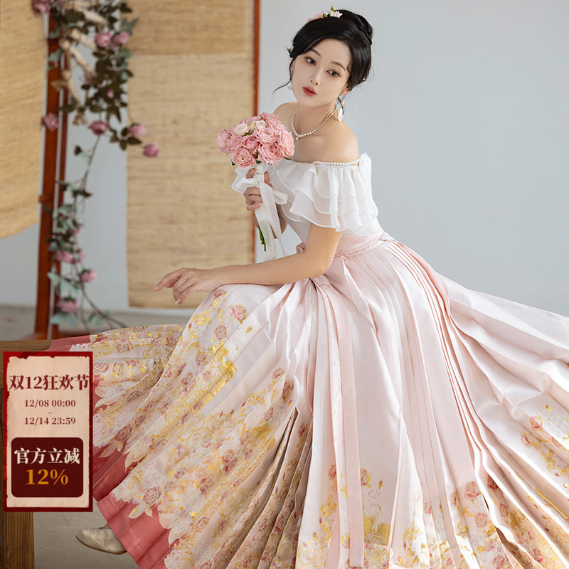 拟梦夏妆花马面裙现代汉服