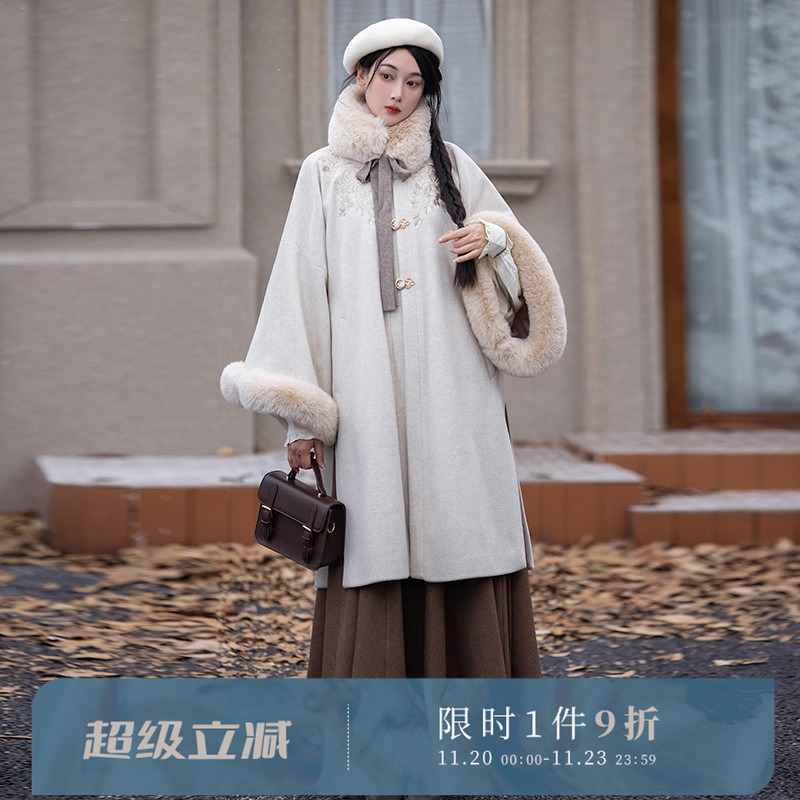 拟梦冬呢子圆领袄美拉德日常汉服