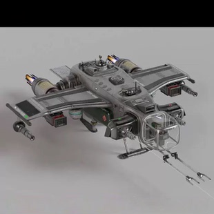 OBJ Blender宇宙飞船 Blender FBX 战斗机模型C4D 内舱 武器飞船