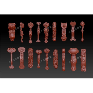 玉如意圆雕图STL文件3d打印模型如意合集三维立体图摆件木雕模型