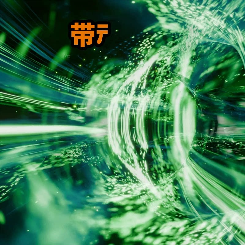 Blender绿色虫洞黑洞动画流动隧道科幻科技场景通道入口渲染3356