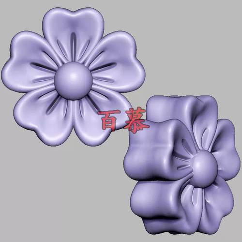 花朵双面花件三维立体图圆雕图STL文件雕刻机3D模型3083