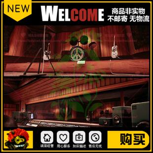 UE4虚幻5音乐工作室录音房演播厅调音台音响吉他架子鼓场景3D模型