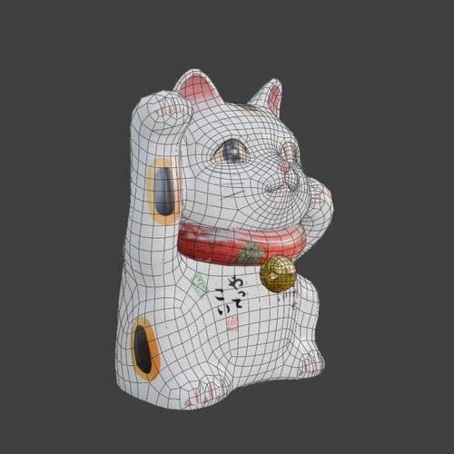 招财猫三维模型3d素材blender/c4d/fbx/obj瓷器日式写实maya/max