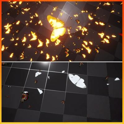 UE5虚幻5 Enchanting Butterfly Moth Niagara FX Pack 蝴蝶特效