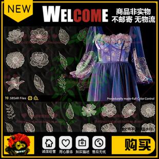 Substance Designer SP 中国风刺绣花卉叶子布料纹理材质球 sbsar