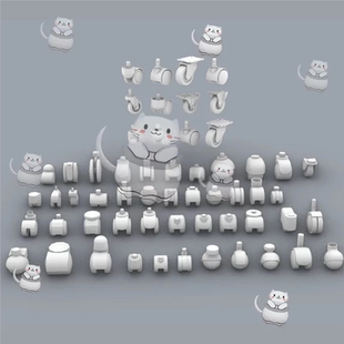 轮滑 箱包轮子 万向轮 maya模型obj C4D 3Dmax 犀牛建模rhino 50款