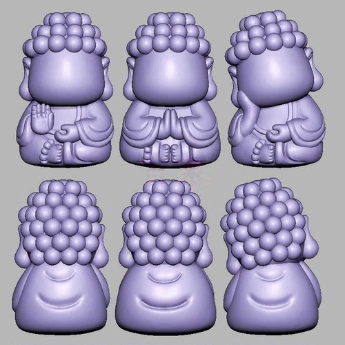 无相佛宝宝佛三维立体图圆雕图STL文件雕刻机3D模型3598