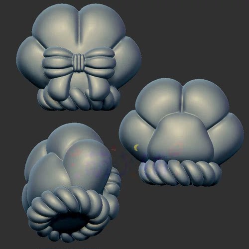 蝴蝶结爪子手套三维立体图圆雕图雕刻图纸stl文件雕刻3d模型025
