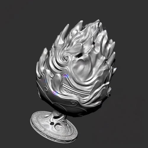 博山炉香炉山峰青铜鎏金STL三维立体图圆雕图图纸雕刻3d打印模型
