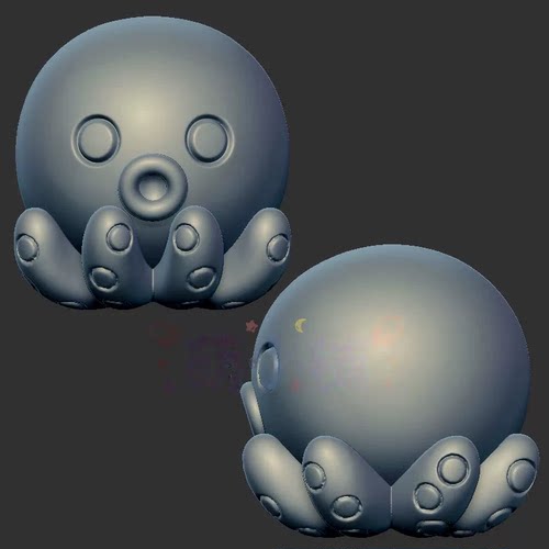 八爪鱼章鱼三维立体图3d打印stl文件圆雕图雕刻机3d模型2434