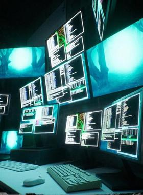 UE5网络黑客办公室电脑机房间Hacker's Office - Environment