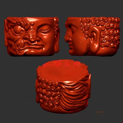 一念之间佛魔三维立体图圆雕图stl文件电脑雕刻机3d模型4303