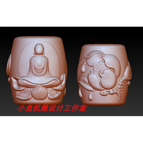 无相佛莲花桶珠配饰精雕图浮雕图圆雕图立体图stl木雕图玉雕图3D