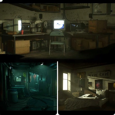 ue5/ue4老房子室内写实场景素材3d建模资产仓库卧室房间虚幻5模型