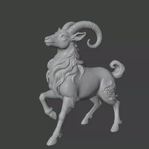 生肖羊3D模型STL 图纸 OBJ精雕图设计素材