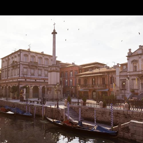 UE5.4意大利威尼斯水上城市建筑河道场景Venice - Italian City