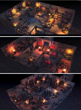 unity3d中世纪客栈古代室内场景资产包游戏建模素材房间untiy模型