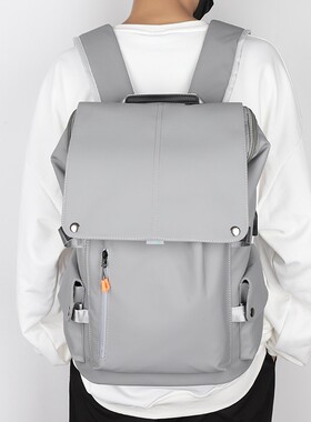 2026新款男士双肩包简约休闲电脑包背包防水旅行包大容量学生书包