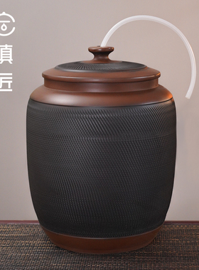储水桶陶瓷水缸家用厨房老式带盖抽水茶台泡茶纯净水罐中式食品级