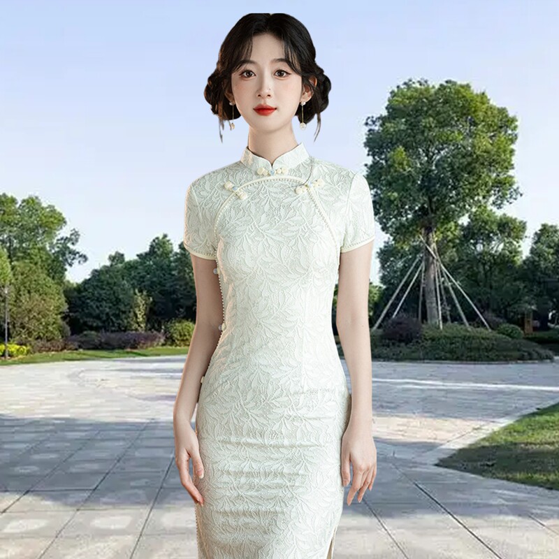 优雅气质雅蕾丝旗袍日常少女国风