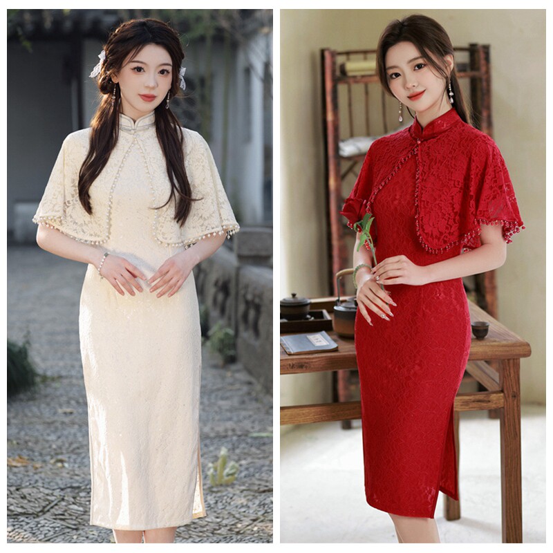 现代改良时尚司藤同款披肩少女年轻款显瘦高宴会2026新款苏州旗袍