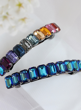 韩国PUPU水晶拱形发夹  头饰顶夹  弹簧夹边夹一字刘海夹气质发卡