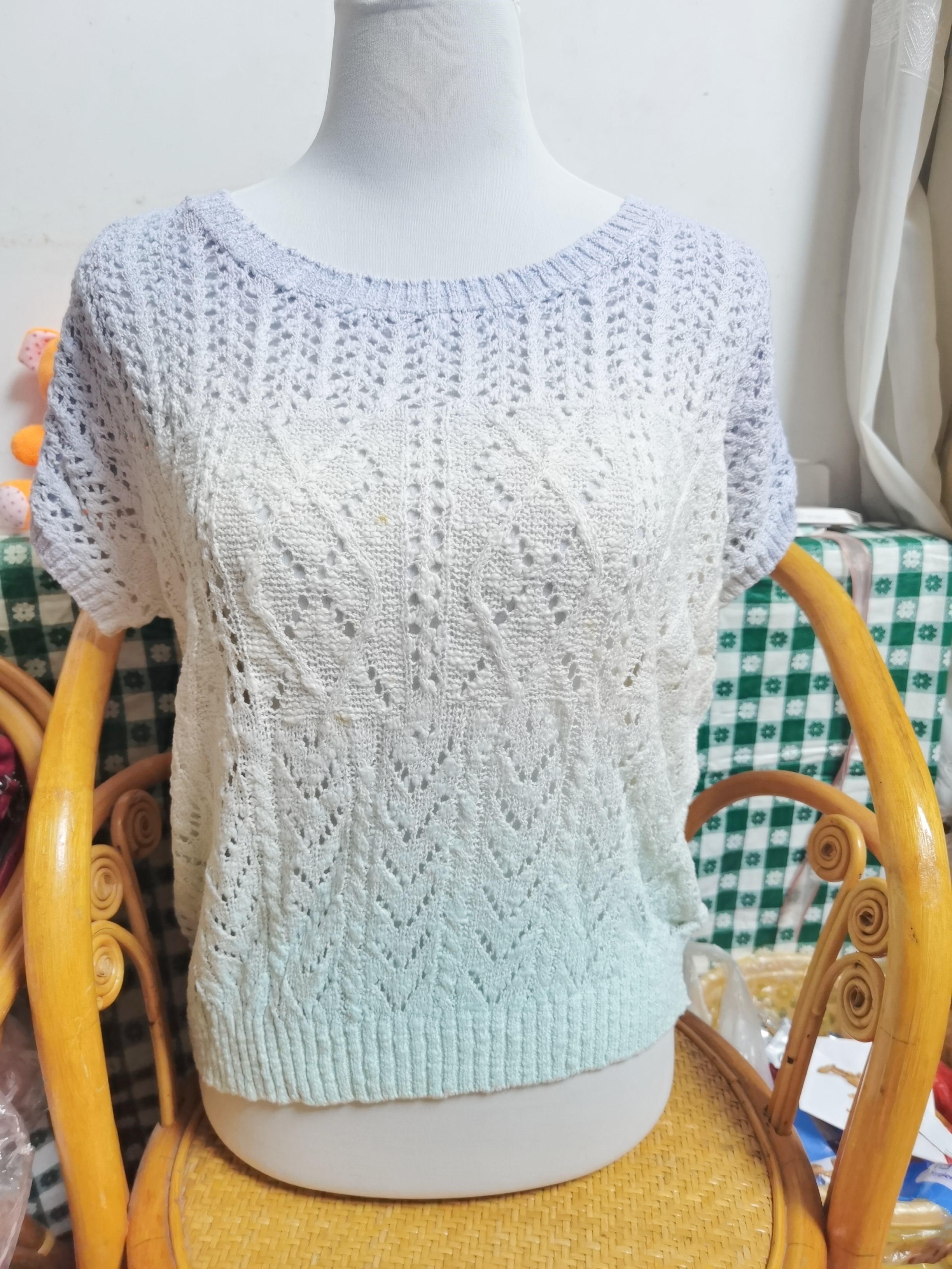 出口日本ingni原单渐变色麻花针织衫 套衫