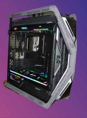 华硕ROGGR701创世神机箱翻毛皮黑/白色镭射灯板玩家国度神光同步