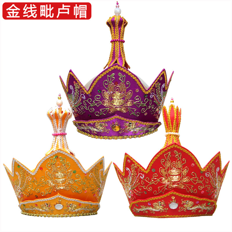福慧香炉毗罗帽绣品法师帽全手工刺绣带铁皮桶包装法师毗卢帽