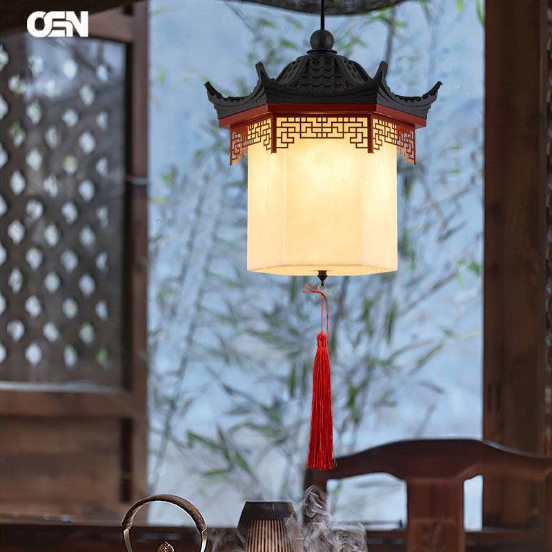 户外吊灯LED现代中式景观庭院灯饰太阳能灯饰走廊氛围灯复古国风