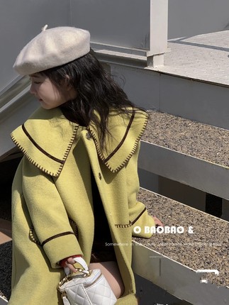 O抱 2024新款冬装毛呢大衣 冬款厚外套