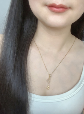 日常百搭钛钢项链女个性小众设计网红气质灵动闪耀 ins简约铜吊坠