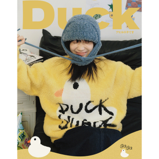 STILLYOU趣味小动物提花圆领仿貂毛彩色毛衣女复古慵懒套头针织衫