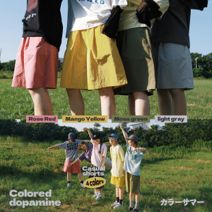 STILLYOU自制百搭彩色多巴胺机能休闲五分裤 女宽松直筒速干沙滩裤