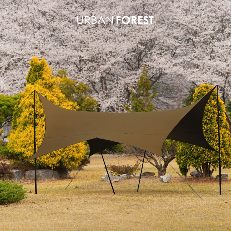 六角天幕涂硅阻燃黑胶2025狼棕色