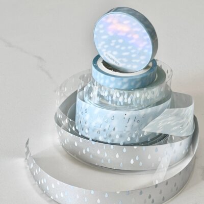 8hours星星雨滴拉条基础手账胶带