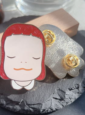 【太一现货】奈良美智作品小女孩头像徽章精品珐琅胸针