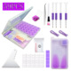 DIY钻石画工具28格收纳盒点钻笔套装 渐变双色点钻盘分钻胶泥盘盒