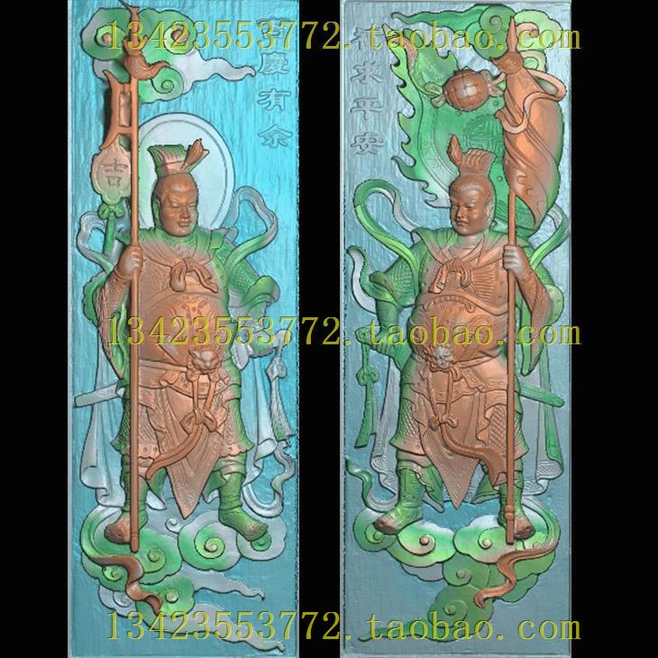 A精雕图灰度图扫描图深雕古建图新款门神人物祈求吉庆竖215-627图片