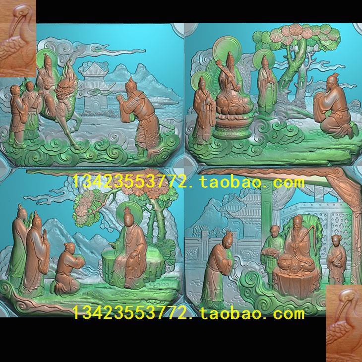 A精雕图浮雕灰度图扫描图深雕古建图新款72人物故事典故